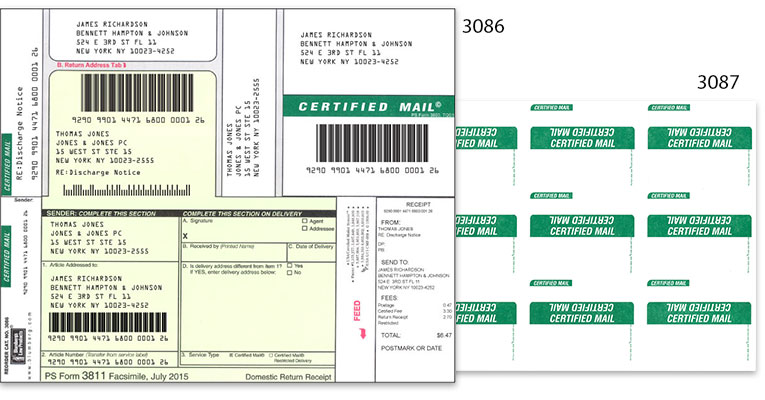 Certified Mail Labels And Forms